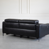 Barclay Black Leather Sofa - Back