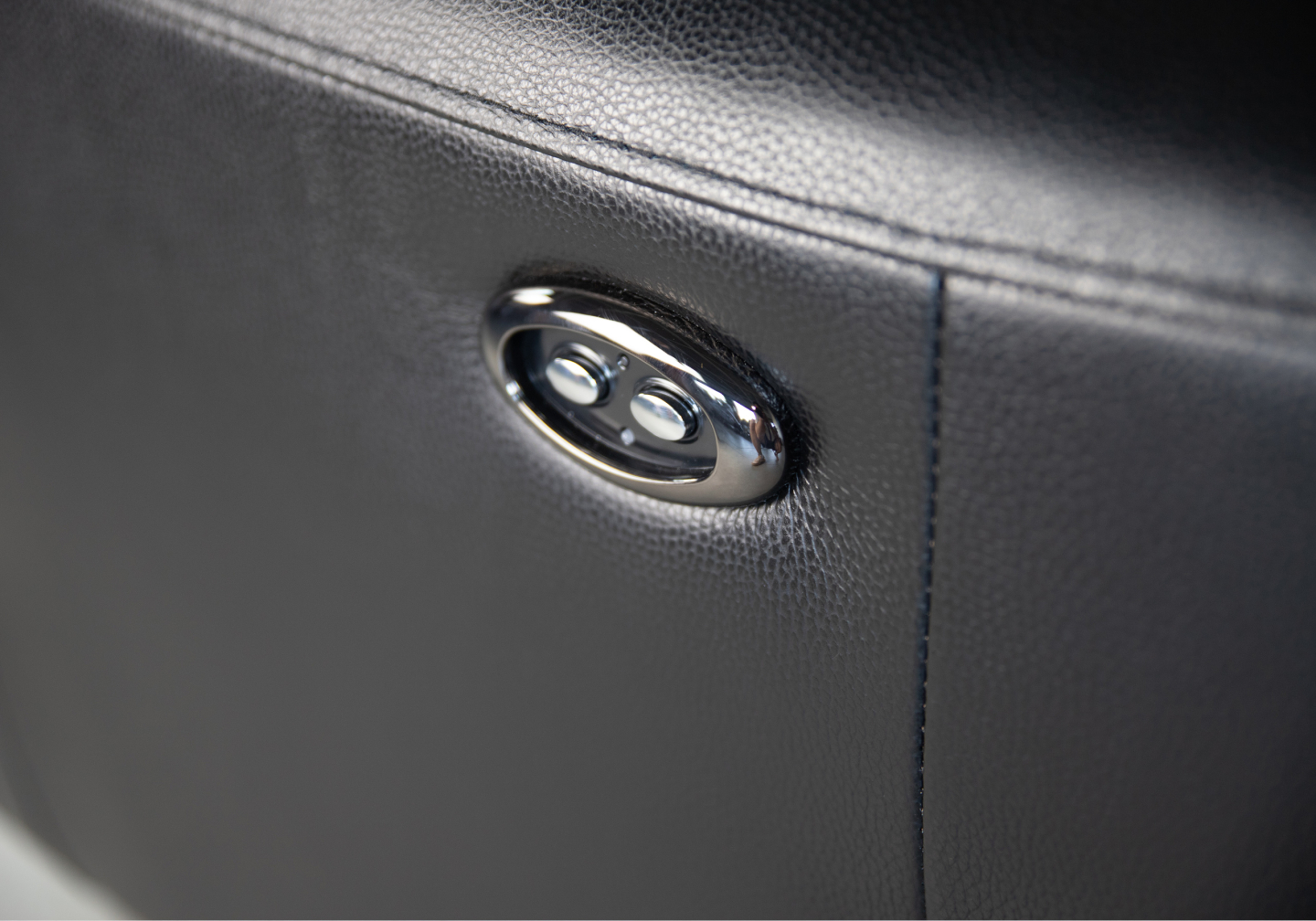 Barclay Black Leather Sofa - Buttons