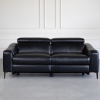 Barclay Black Leather Sofa - Front