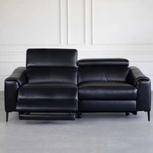 Barclay Black Leather Sofa - Headrest Barclay Black Leather Sofa - Headrest