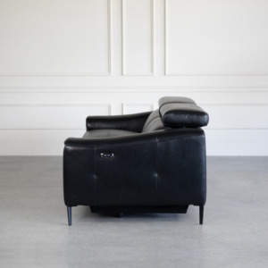 Barclay Black Leather Sofa - Side Barclay Black Leather Sofa - Side