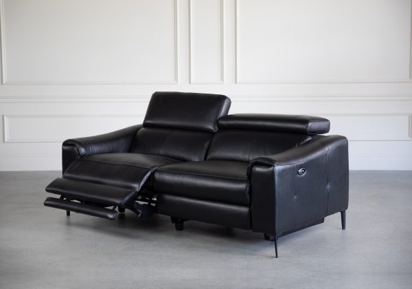 Barclay Sofa in Black, Angle, Recline