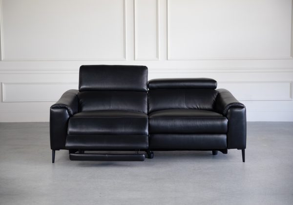 Barclay Sofa in Black, Front, Recline
