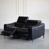 Barclay Loveseat in Black, Angle, Recline