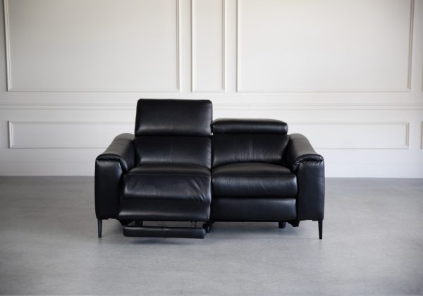 Barclay Loveseat in Black, Front, Recline