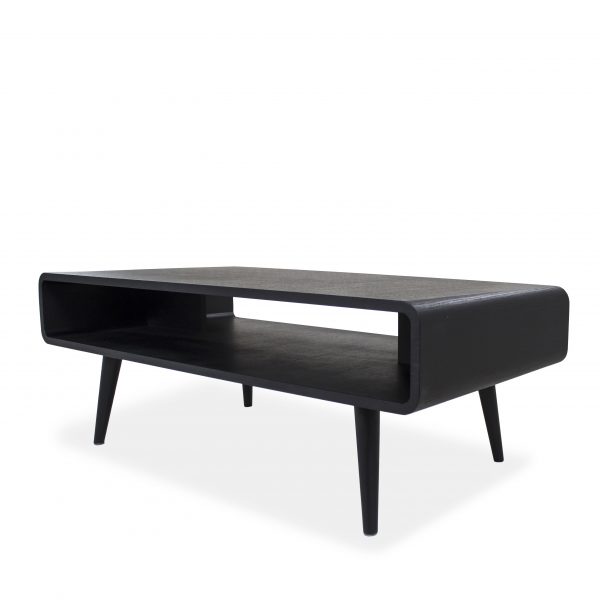 Newport Coffee Table in Black Oak, Angle