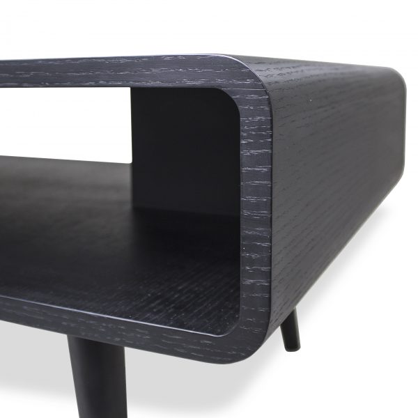 Newport Coffee Table in Black Oak, Close Up