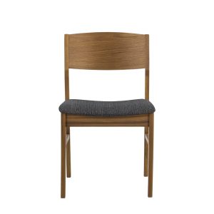 1012 Dining Chair in Charcoal, Teak, Front