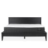 Calvin Bed in Obsidian, Front with Tall Mattress