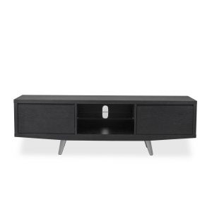 Leon TV Unit, Black Oak, Front