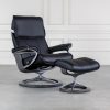 Stressless Admiral Signature in Paloma Black, Grey Base, Angle