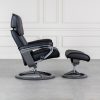 Stressless Admiral Signature in Paloma Black, Grey Base, Side