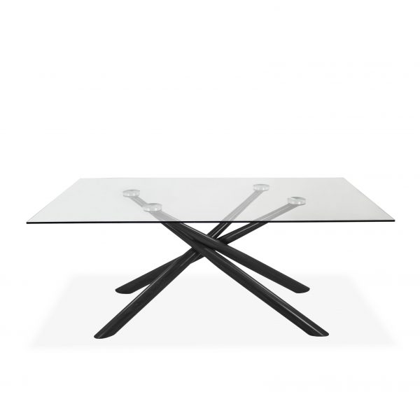 Juno Dining Table in Black, Front, 2