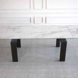Potrero Dining Table White Ceramic Wenge Angle Top Extended 1 Potrero Dining Table White Ceramic Wenge Angle Top Extended 1