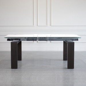 Potrero Dining Table White Ceramic Wenge Front 1