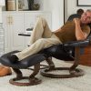 Stressless Admiral Classic in Black with New Walnut Base, Happy