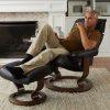Stressless Admiral Classic in Black with New Walnut Base