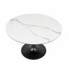 Astro Dining Table in White, Top, Angle
