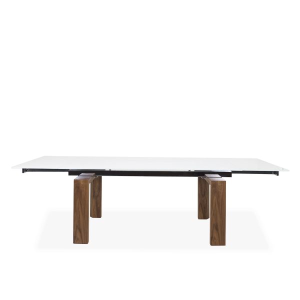 Potrero Dining Table Large in Walnut, Front, Extended
