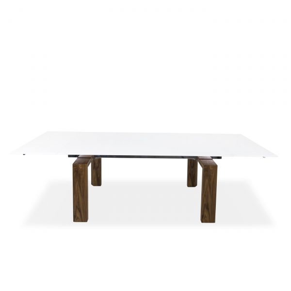 Potrero Dining Table Large in Walnut, Front, Top, Angle