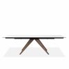 Simon Dining Table in White, Front, Extended