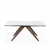 Simon Dining Table in White, Front, Angle