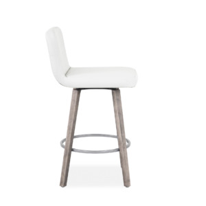 Visconti Swivel Stool Parchment Wood - Side Visconti Swivel Stool Parchment Wood - Side