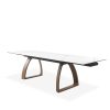 Malta Dining Table, White, Angle, Extended