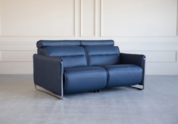 Emily Loveseat in Paloma Oxford Blue, Angle