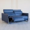 Emily Loveseat in Paloma Oxford Blue, Angle, Recline