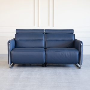 Emily Loveseat in Paloma Oxford Blue, Front