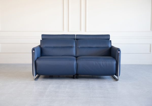 Emily Loveseat in Paloma Oxford Blue, Front