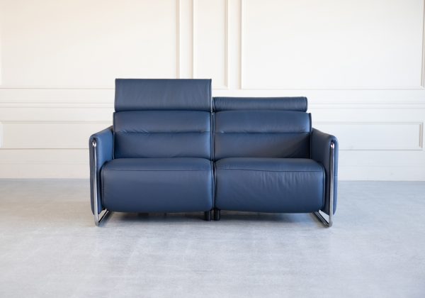 Emily Loveseat in Paloma Oxford Blue, Headrest Up