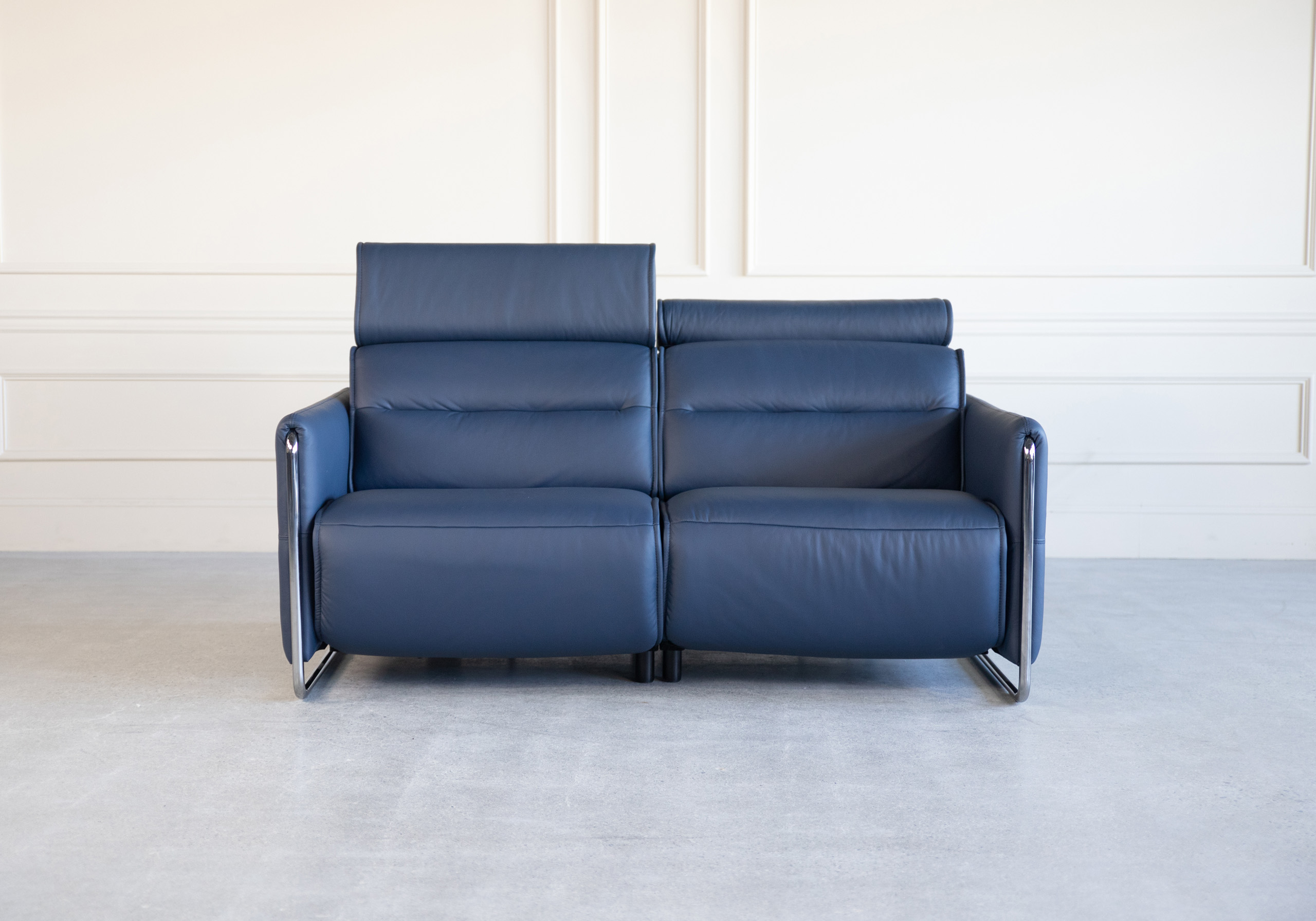 Emily Loveseat Paloma Oxford Blue Headrest Up Emily Loveseat Paloma Oxford Blue Headrest Up