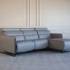 Emily Sectional in Paloma Silver Grey/Black Steel, Angle