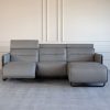 Emily Sectional in Paloma Silver Grey/Black Steel, Front, Recline