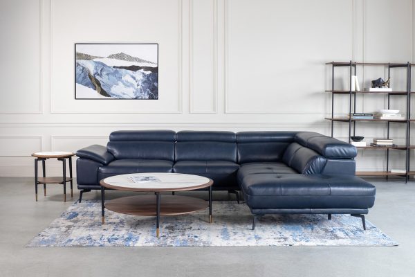 Duncan Sectional in Blue, Sectional Right, Style Shot