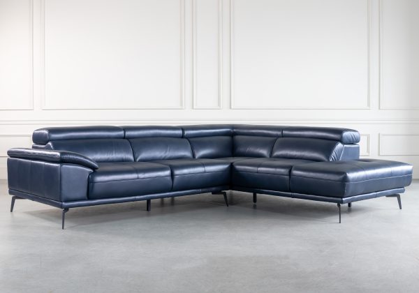 Duncan Sectional in Blue, SR, Angle