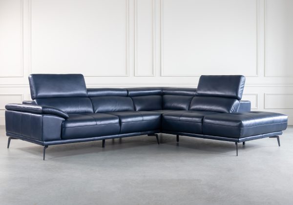 Duncan Sectional in Blue, SR, Angle, Heads Up