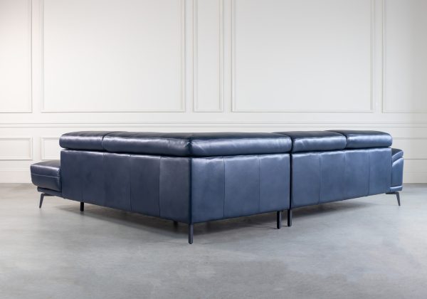 Duncan Sectional in Blue, SR, Back