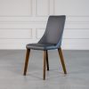 Maggie Dining Chair in Grey Vinyl, Angle