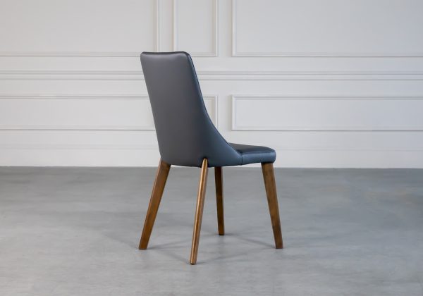 Maggie Dining Chair in Grey Vinyl, Back