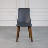 Maggie Dining Chair in Grey Vinyl, Front