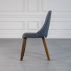 Maggie Dining Chair in Grey Vinyl, Side