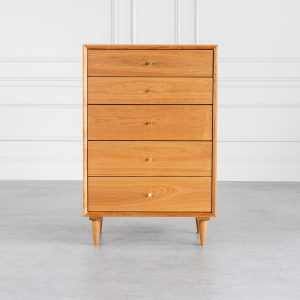 Axel High Chest in Cherry, Front