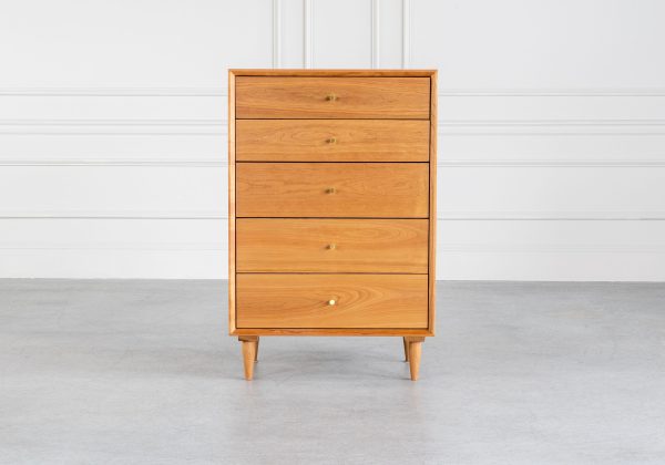 Axel High Chest in Cherry, Front