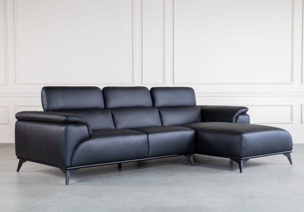 Baker Sectional in Black, Angle, Up, SR