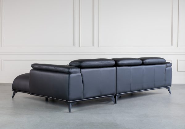 Baker Sectional in Black, Back, SR