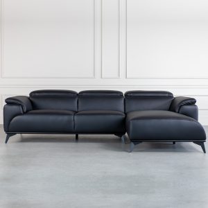 Baker Sectional in Black, Front, SR