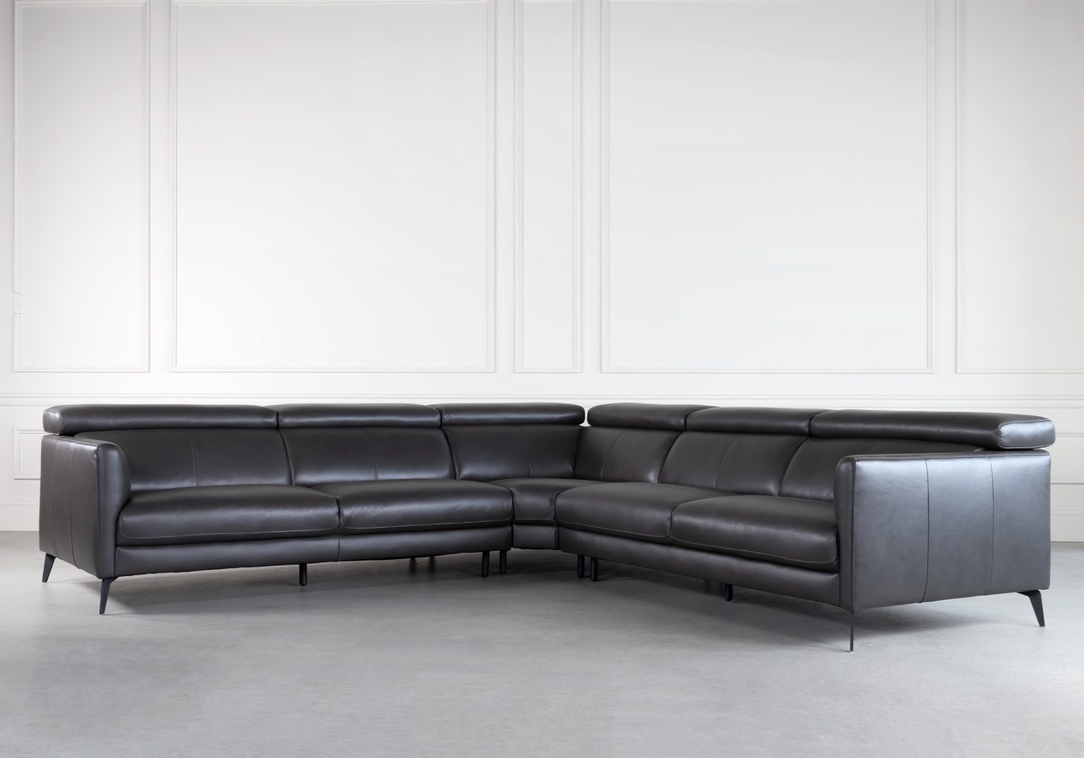 Marki Large Sectional Charcoal Angle